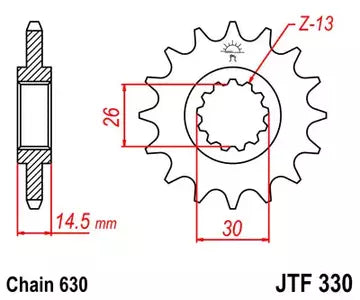 Ritzel vorne JT JTF330.15, 15 Zähne Teilung 630