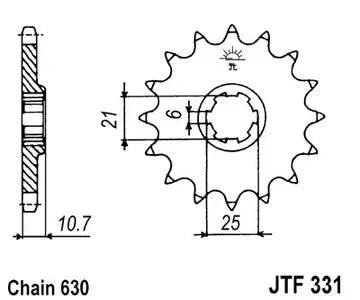 Ritzel vorne JT JTF331.15, 15 Zähne Teilung 630