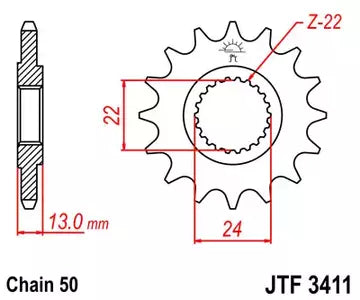 Ritzel vorne JT JTF3411.16, 16 Zähne Teilung 530
