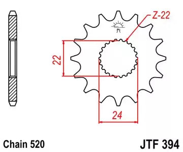 Ritzel vorne JT JTF394.15, 15 Zähne Teilung 520