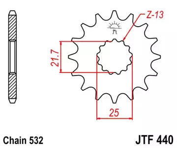 Vorderes Ritzel JT JTF440.15 15z Größe 532