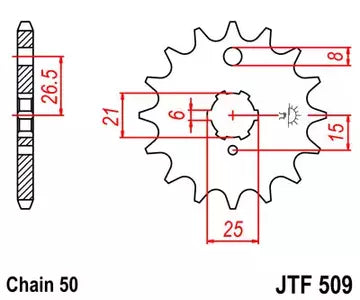 Ritzel vorne JT JTF509.15, 15 Zähne Teilung 530