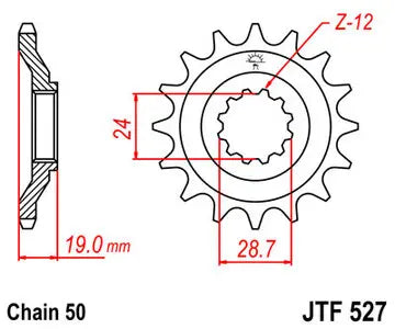 Ritzel vorne JT JTF527.17, 17 Zähne Teilung 530