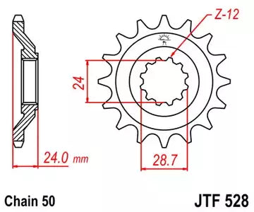 Vorderes Ritzel JT JTF528.17 17z Größe 530
