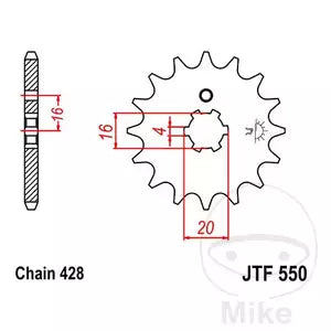 Ritzel vorne JT JTF550.16, 16 Zähne Teilung 428
