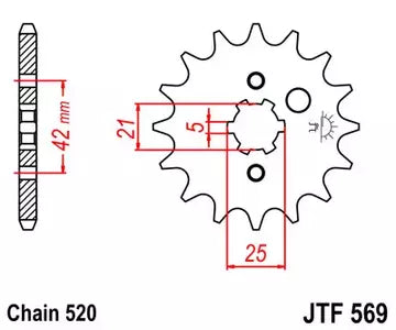Ritzel vorne JT JTF569.14, 14 Zähne Teilung 520