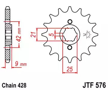 Vorderes Ritzel JT JTF576.19 19z Größe 428