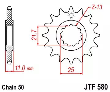 Vorderes Ritzel JT JTF580.17 17z Größe 530