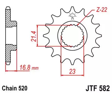 Ritzel vorne JT JTF582.15, 15 Zähne Teilung 520