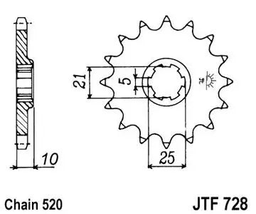 Ritzel vorne JT JTF728.15, 15 Zähne Teilung 520
