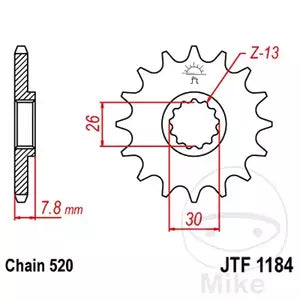 Ritzel vorne JT JTF1184.18, 18 Zähne Teilung 520