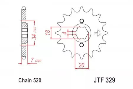 Ritzel vorne JT JTF329.16, 16 Zähne Teilung 520