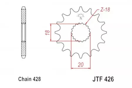 Ritzel vorne JT JTF426.13, 13 Zähne Teilung 428