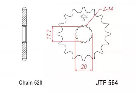 Ritzel vorne JT JTF564.15, 15 Zähne Teilung 520