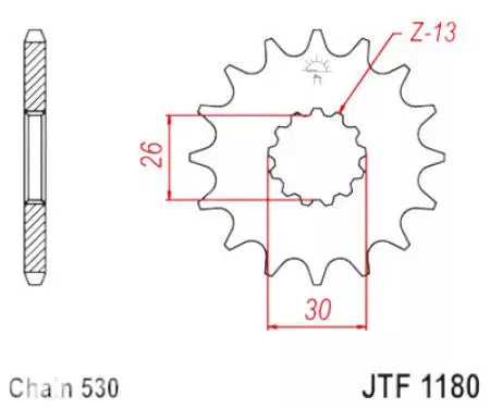 Ritzel vorne JT JTF1180.17RB, 17 Zähne Teilung 530 gummiert