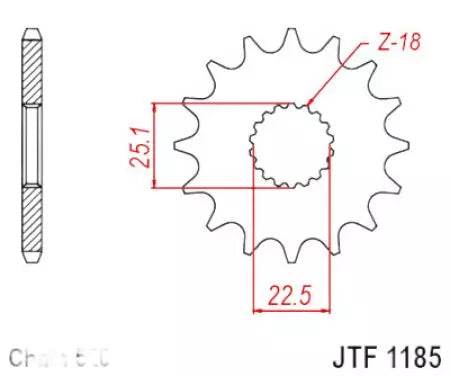 Ritzel vorne JT JTF1185.17RB, 17 Zähne Teilung 520 gummiert