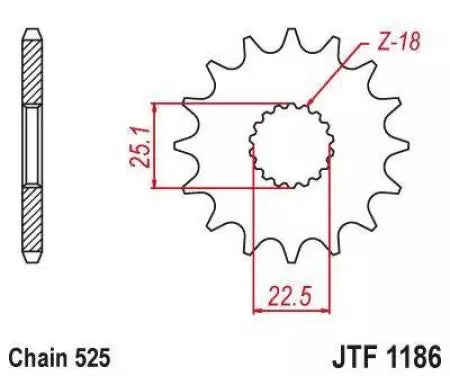 Ritzel vorne JT JTF1186.17RB, 17 Zähne Teilung 525 gummiert