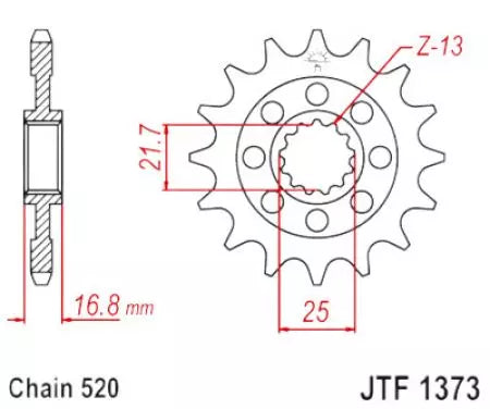 Ritzel vorne JT JTF1373.17RB, 17 Zähne Teilung 520 gummiert