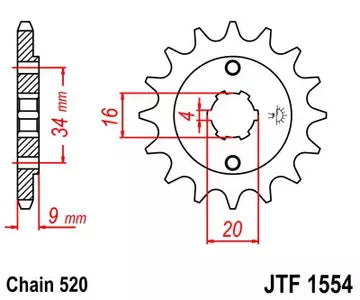 Ritzel vorne JT JTF1554.14, 14 Zähne Teilung 520