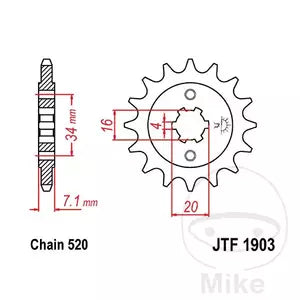 Ritzel vorne JT JTF1903.13, 13 Zähne Teilung 520