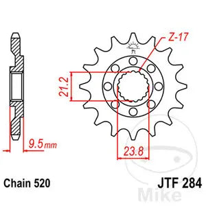 Ritzel vorne JT JTF284.14, 14 Zähne Teilung 520