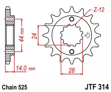 Ritzel vorne JT JTF314.17, 17 Zähne Teilung 525