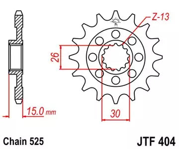 Ritzel vorne JT JTF404.16, 16 Zähne Teilung 525
