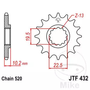 Ritzel vorne JT JTF432.16, 16 Zähne Teilung 520