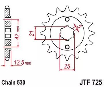 Ritzel vorne JT JTF725.15, 15 Zähne Teilung 530