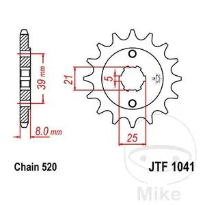 Ritzel vorne JT JTF1041.15, 15 Zähne Teilung 520