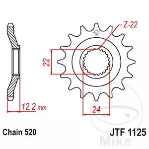 Ritzel vorne JT JTF1125.17, 17 Zähne Teilung 520