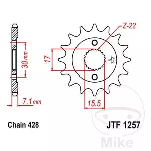 Ritzel vorne JT JTF1257.14, 14 Zähne Teilung 428