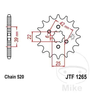 Ritzel vorne JT JTF1265.12, 12 Zähne Teilung 520