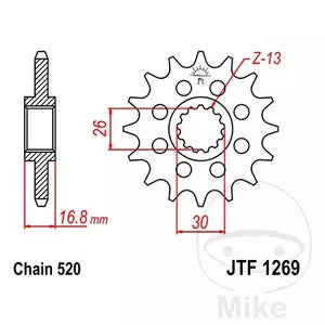 Ritzel vorne JT JTF1269.14, 14 Zähne Teilung 520