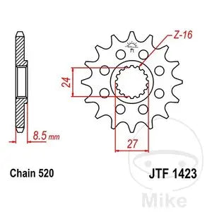 Ritzel vorne JT JTF1423.15, 15 Zähne Teilung 520