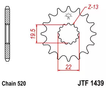 Ritzel vorne JT JTF1439.15, 15 Zähne Teilung 520