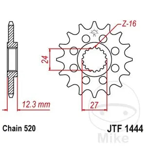 Ritzel vorne JT JTF1444.17, 17 Zähne Teilung 520 Racing