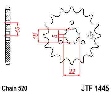Ritzel vorne JT JTF1445.14, 14 Zähne Teilung 520