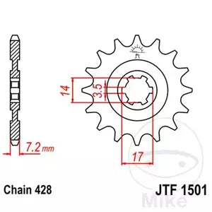 Ritzel vorne JT JTF1501.13, 13 Zähne Teilung 428