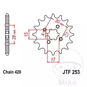 Ritzel vorne JT JTF253.18, 18 Zähne Teilung 420