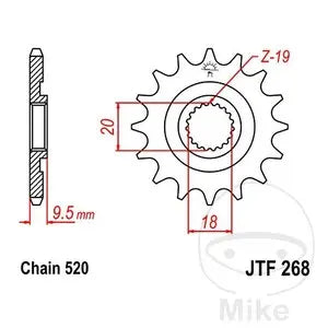 Ritzel vorne JT JTF268.13, 13 Zähne Teilung 520