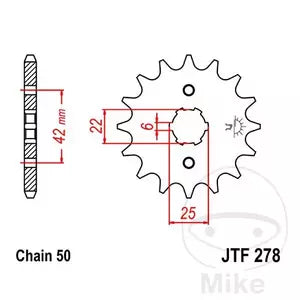 Ritzel vorne JT JTF278.14, 14 Zähne Teilung 530