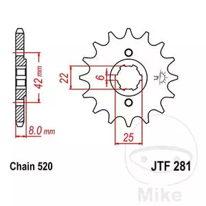 Ritzel vorne JT JTF281.13, 13 Zähne Teilung 520