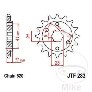 Ritzel vorne JT JTF283.14, 14 Zähne Teilung 520