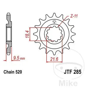 Ritzel vorne JT JTF285.14, 14 Zähne Teilung 520