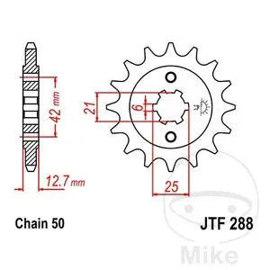 Ritzel vorne JT JTF288.16, 16 Zähne Teilung 530