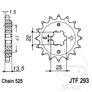 Ritzel vorne JT JTF293.14, 14 Zähne Teilung 525