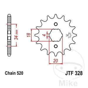 Ritzel vorne JT JTF328.15, 15 Zähne Teilung 520
