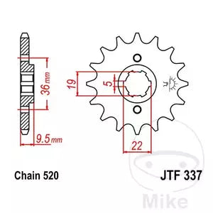 Ritzel vorne JT JTF337.14, 14 Zähne Teilung 520