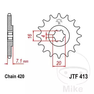 Ritzel vorne JT JTF413.15, 15 Zähne Teilung 420